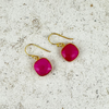 AME earrings, fuchsia chalcedony and 18K gold-plated sterling silver.