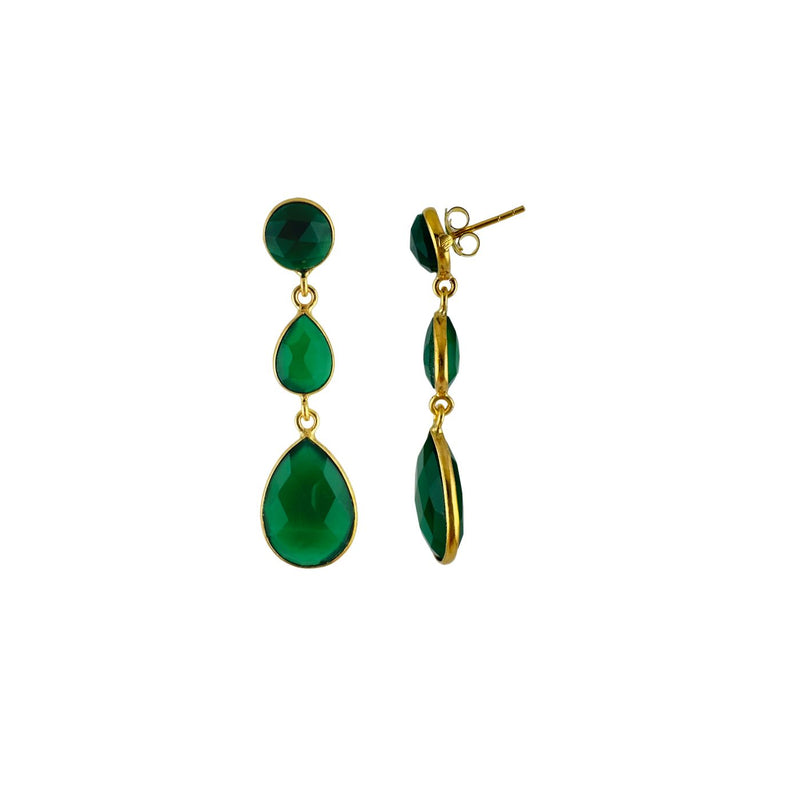 AME earrings, labradorite and 18K gold-plated sterling silver.