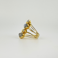 EDEN ring, labradorite and 18K gold-plated sterling silver.