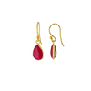 EDEN tiny drops øreringe, fuchsia kalcedon og 18K forgyldt sterling sølv.