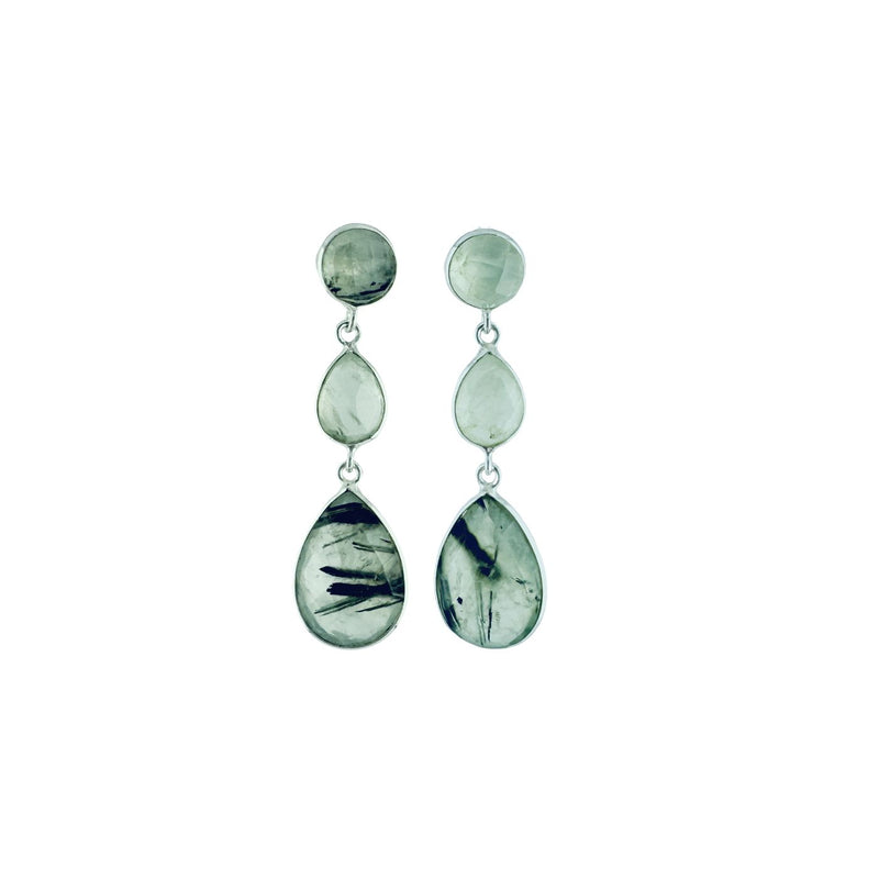 AME earrings, labradorite and 18K gold-plated sterling silver.