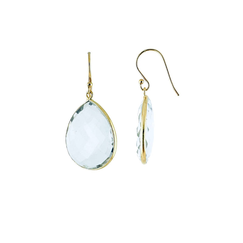 CARO earrings, fuchsia chalcedony and 18K gold-plated sterling silver.