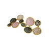 AURA earrings, rainbow moonstone, rose quartz, labradorite and 18K gold-plated sterling silver.