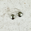 AME earrings, pyrite and sterling silver.