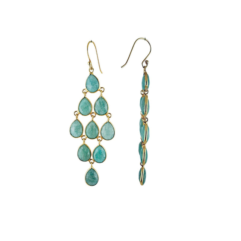 ORA earrings, labradorite and 18K gold-plated sterling silver.