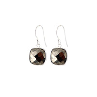 AME earrings, pyrite and sterling silver.