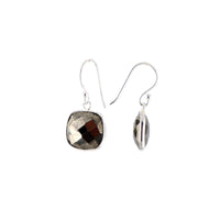 AME earrings, pyrite and sterling silver.