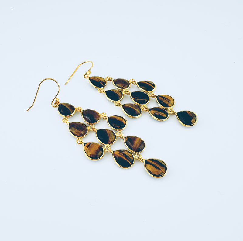 ORA earrings, labradorite and 18K gold-plated sterling silver.