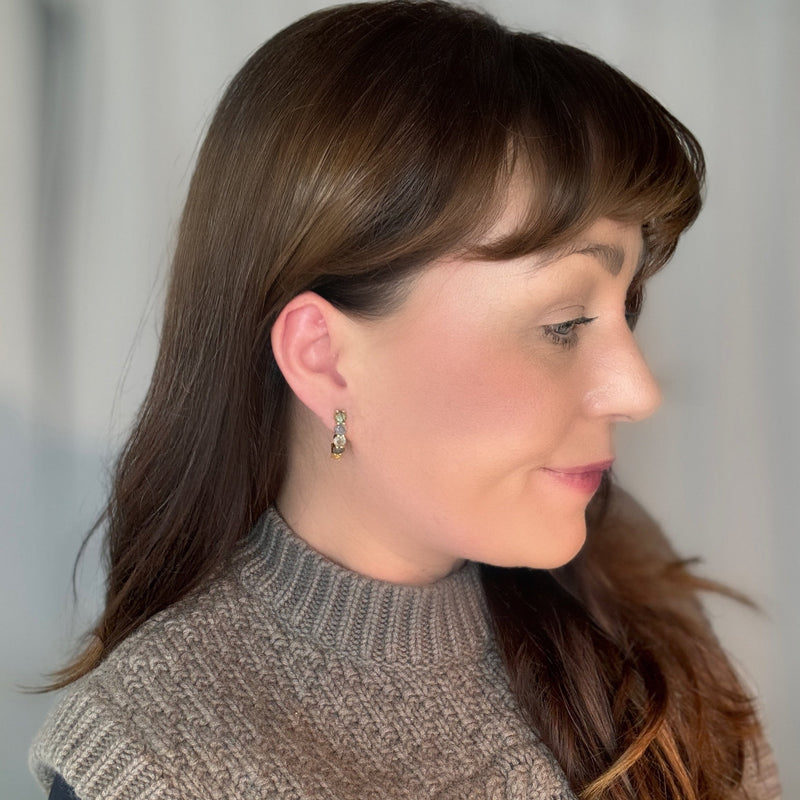 AME earrings, labradorite and 18K gold-plated sterling silver.