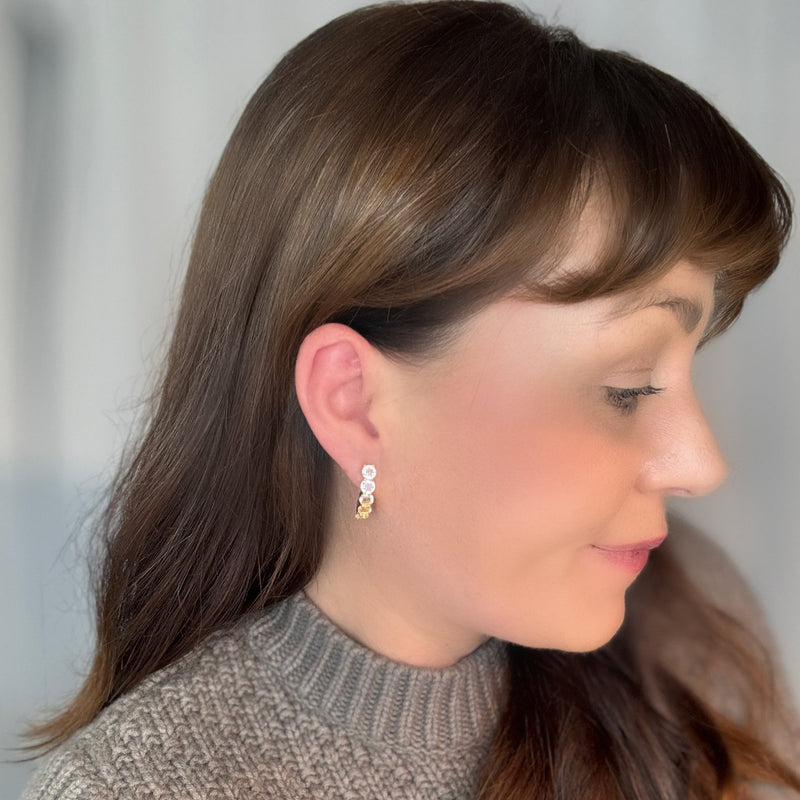 AME earrings, labradorite and 18K gold-plated sterling silver.